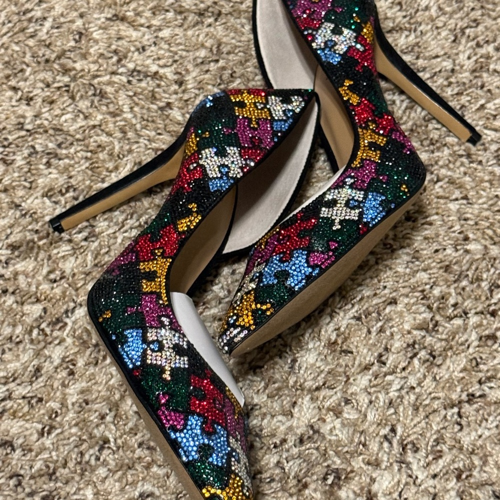 Brand New INC International Concepts Sparkle Puzzle Multi-Color Sz 9.5
